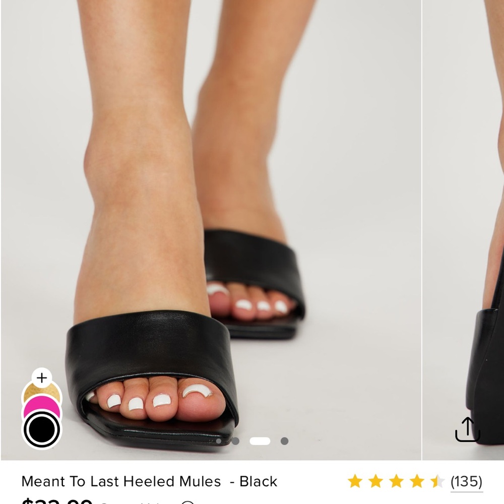 Meant To Last Black Heeled Mules